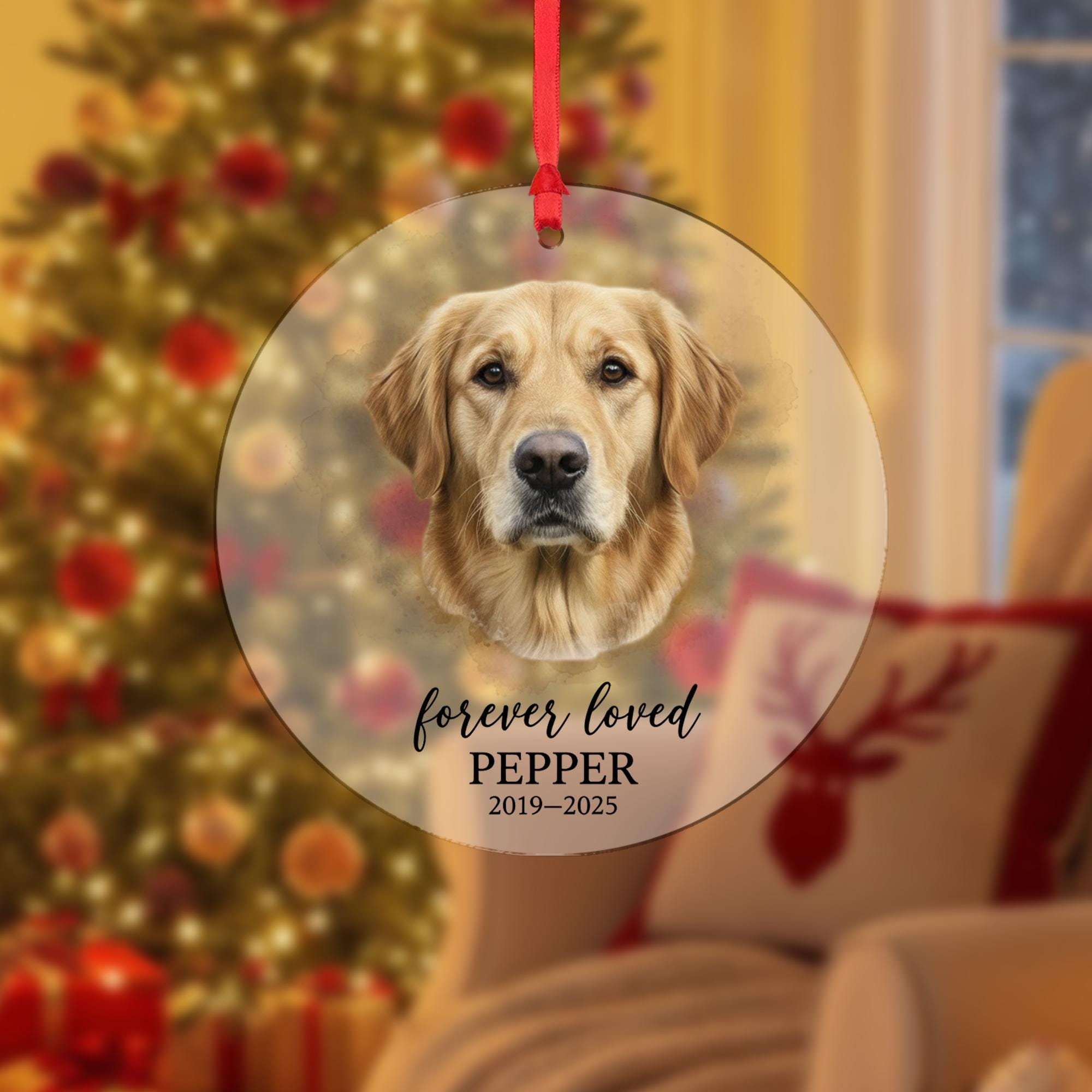 Custom Pet Memorial Ornament – Personalized Dog Keepsake for Loss and Remembrance