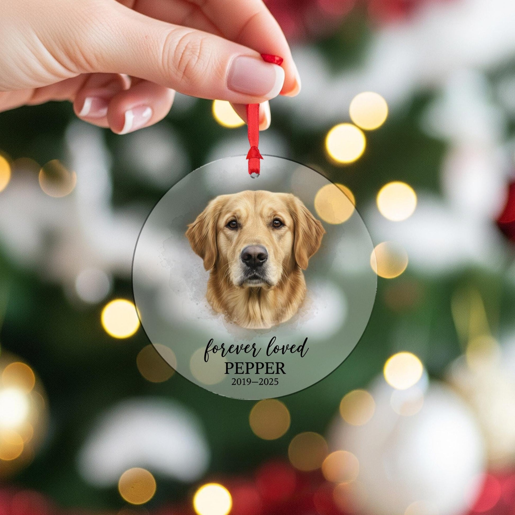 Custom Pet Memorial Ornament – Personalized Dog Keepsake for Loss and Remembrance
