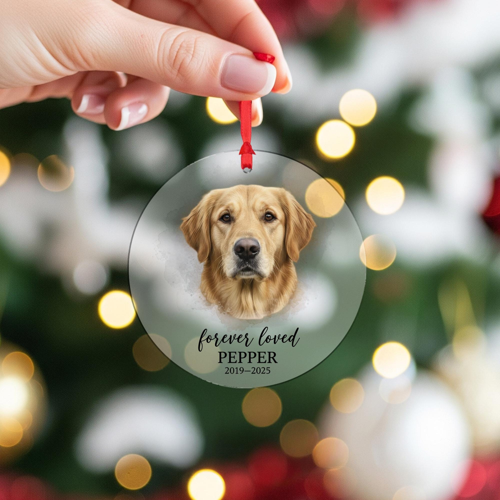 Custom Pet Memorial Ornament – Personalized Dog Keepsake for Loss and Remembrance