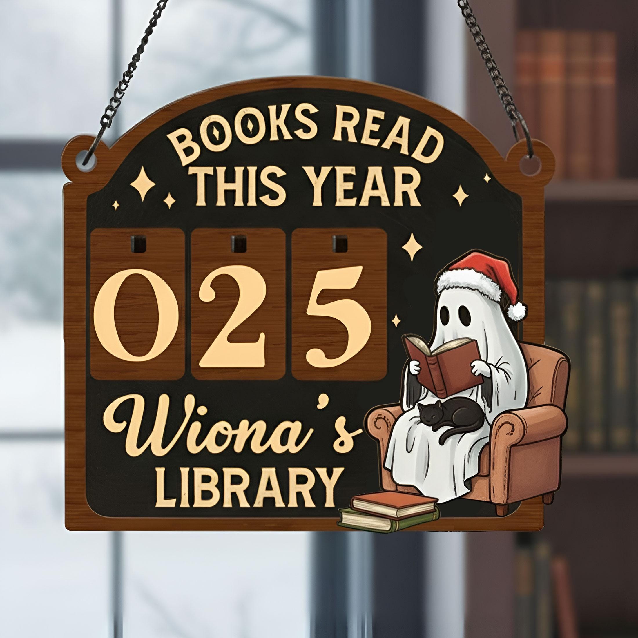 Personalized Books Read Tracker: Library Wooden Sign