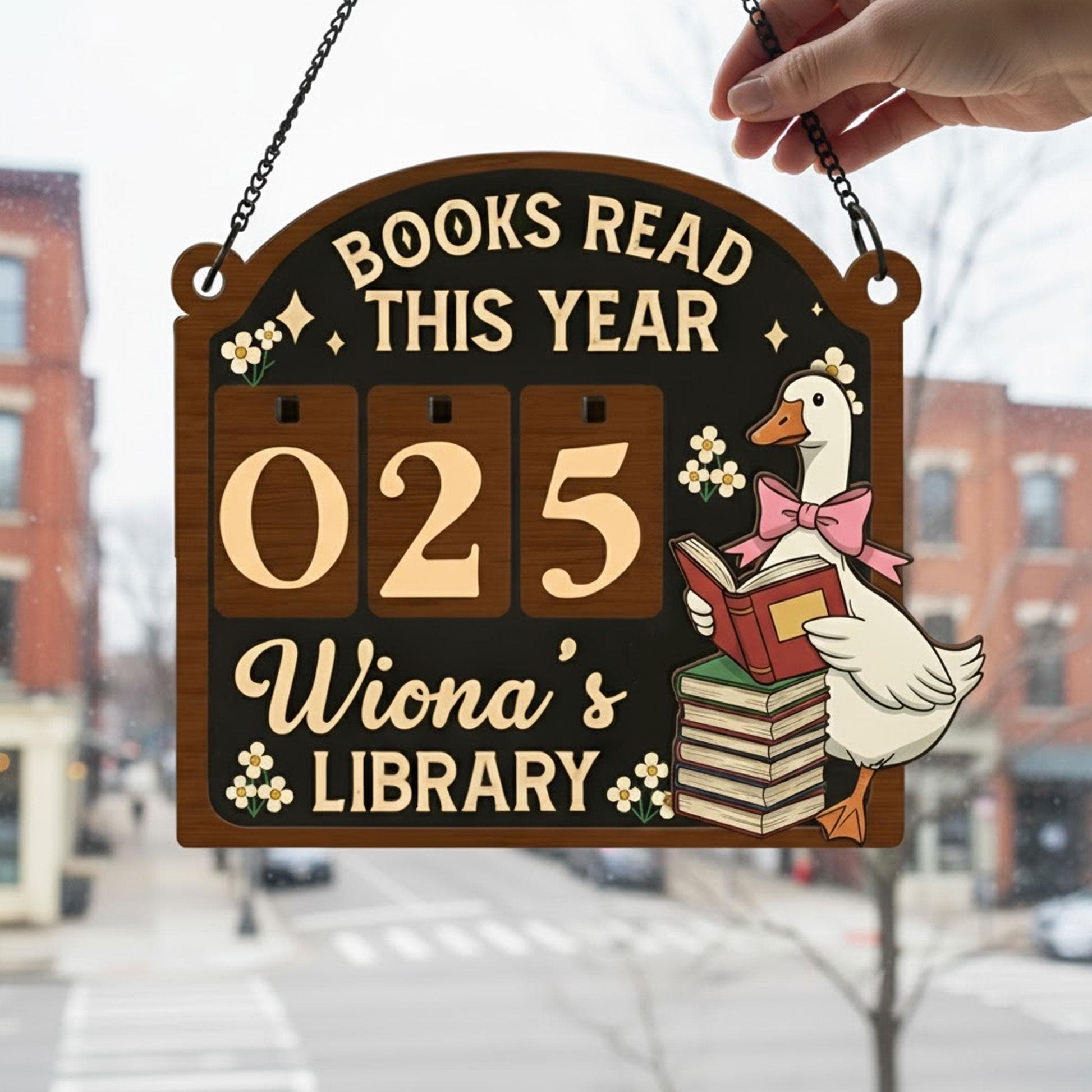 Custom Wooden Books Read Tracker - Library Gift