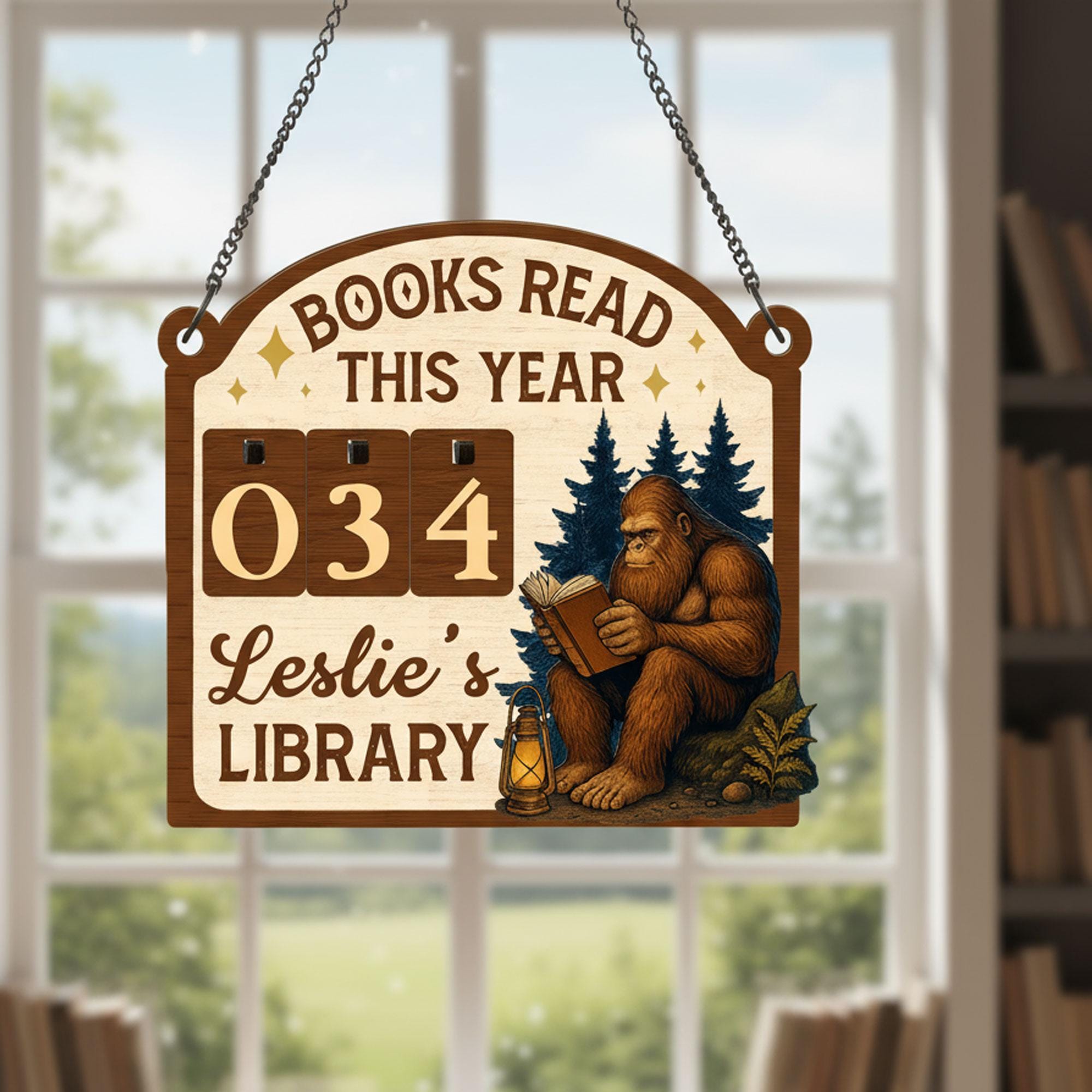 Bigfoot Books Read Tracker: Personalized Wood Sign, Bookish Decor