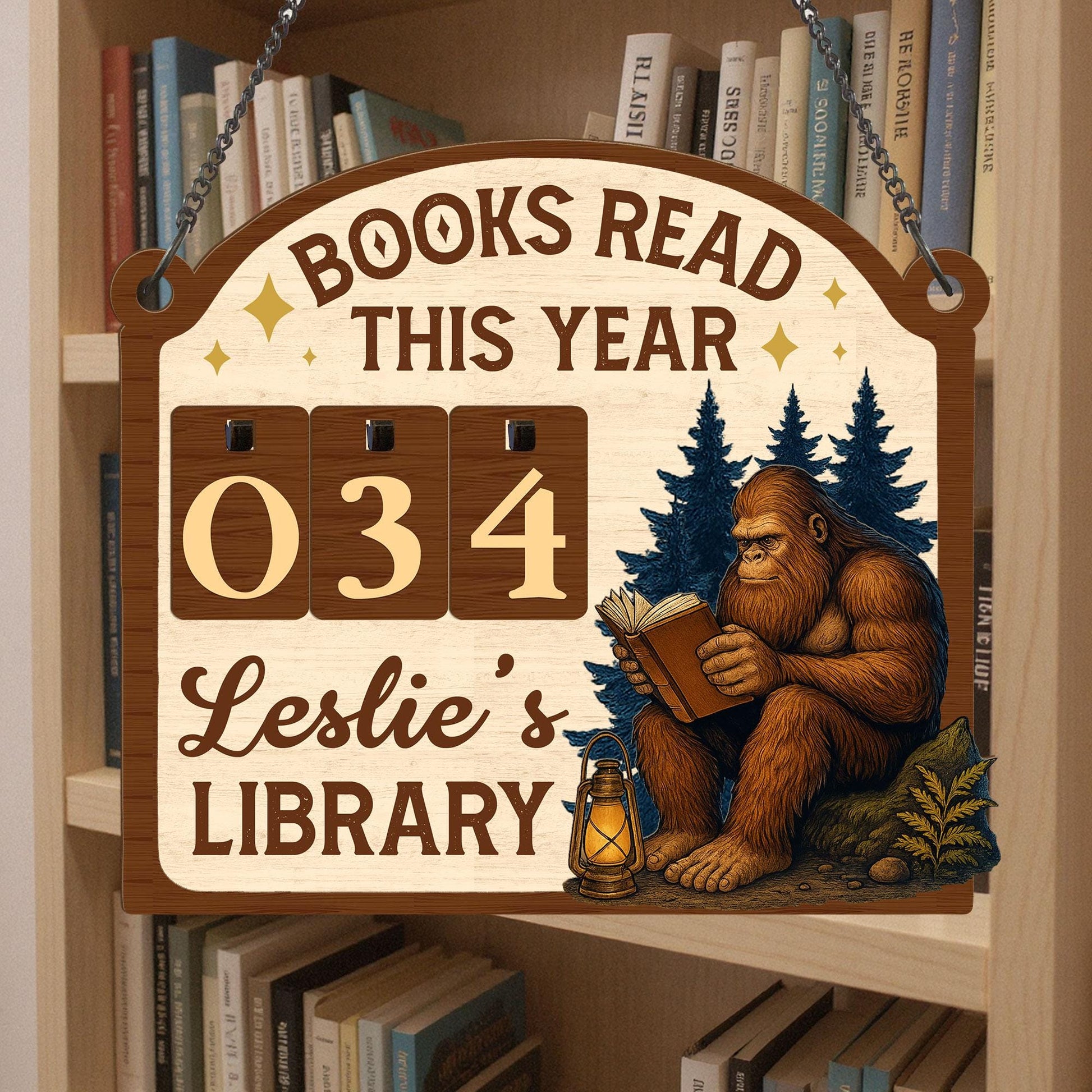 Bigfoot Books Read Tracker: Personalized Wood Sign, Bookish Decor