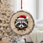 Raccoon Christmas Ornament: Woodland Animal Holiday Decoration