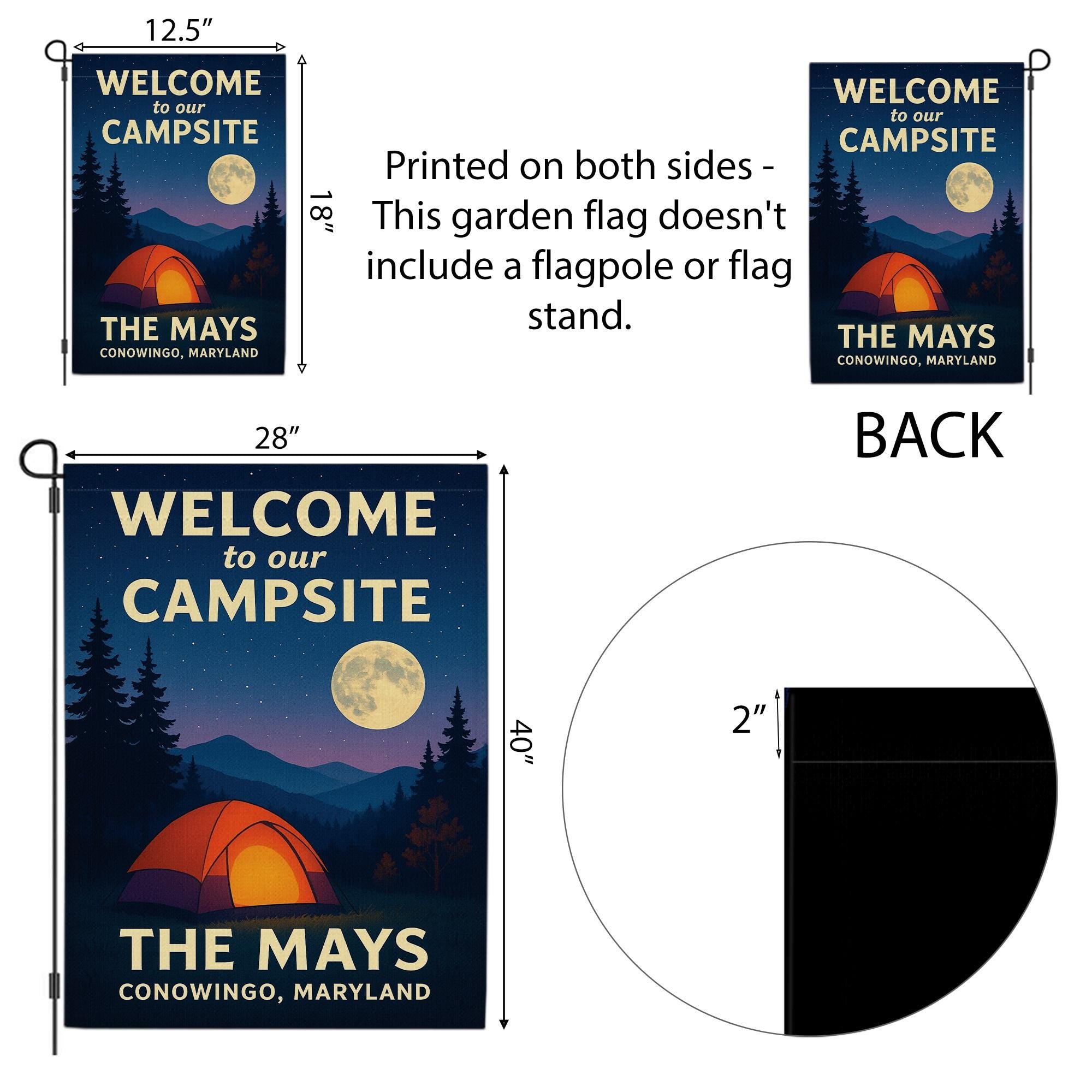 Personalized Camping Garden Flag: Custom Campsite Outdoor Yard Decoration