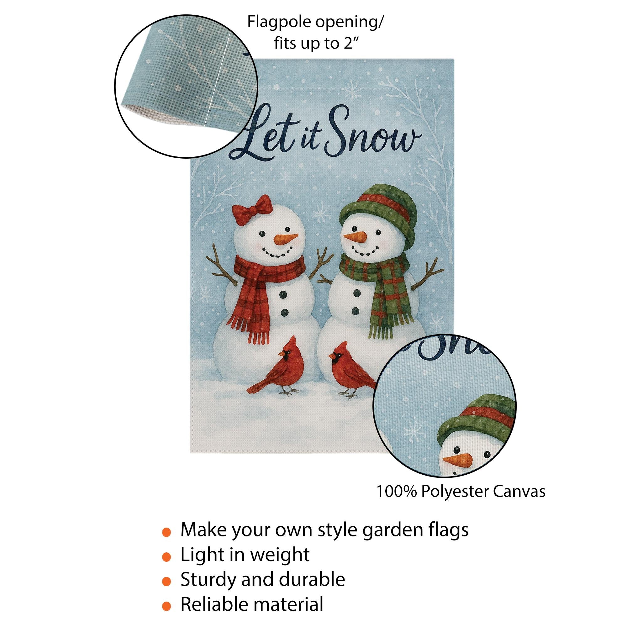 Let It Snow Garden Flag: Rustic Holiday Outdoor Banner for Christmas Porch Decor