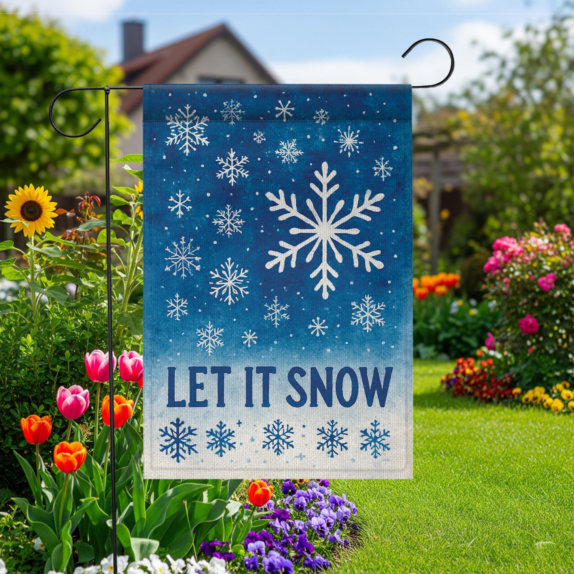 Winter Garden Flag: Christmas Snowflake Flag