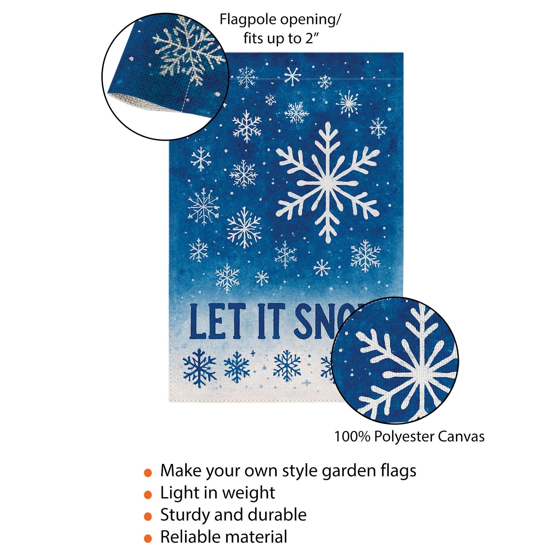 Winter Garden Flag: Christmas Snowflake Flag