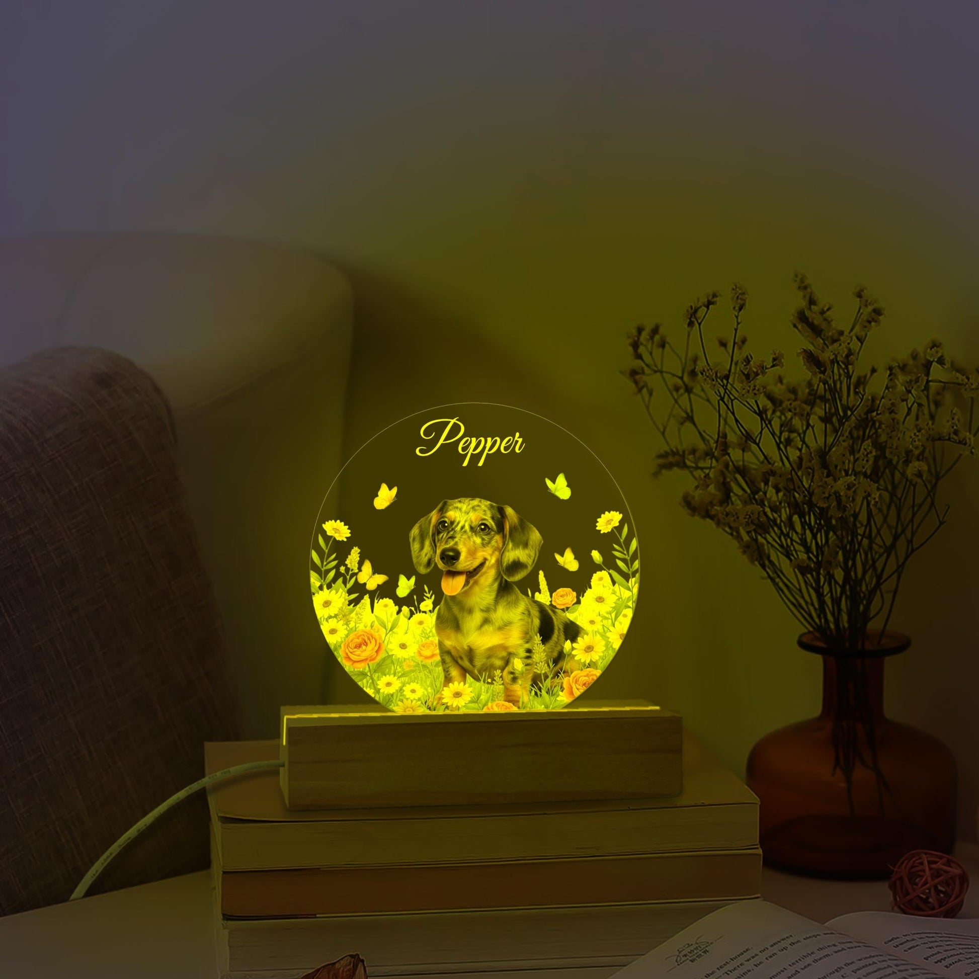 Custom Pet Night Light – Personalized Acrylic Lamp with Photo for Memorial