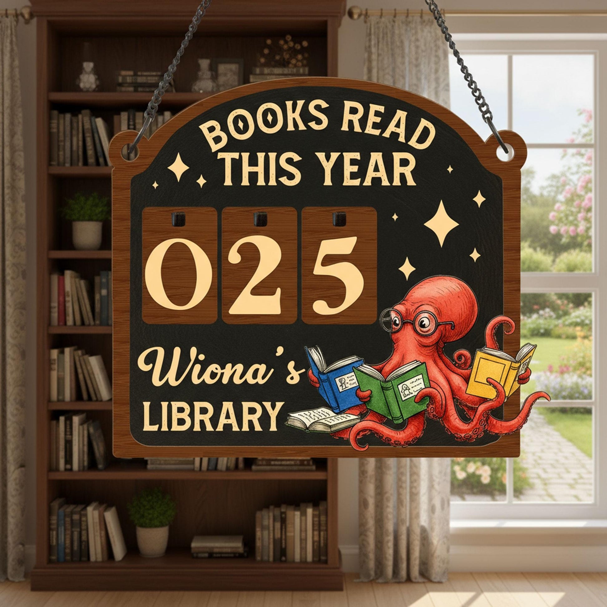 Personalized Reading Tracker: Octopus Books Read This Year Sign