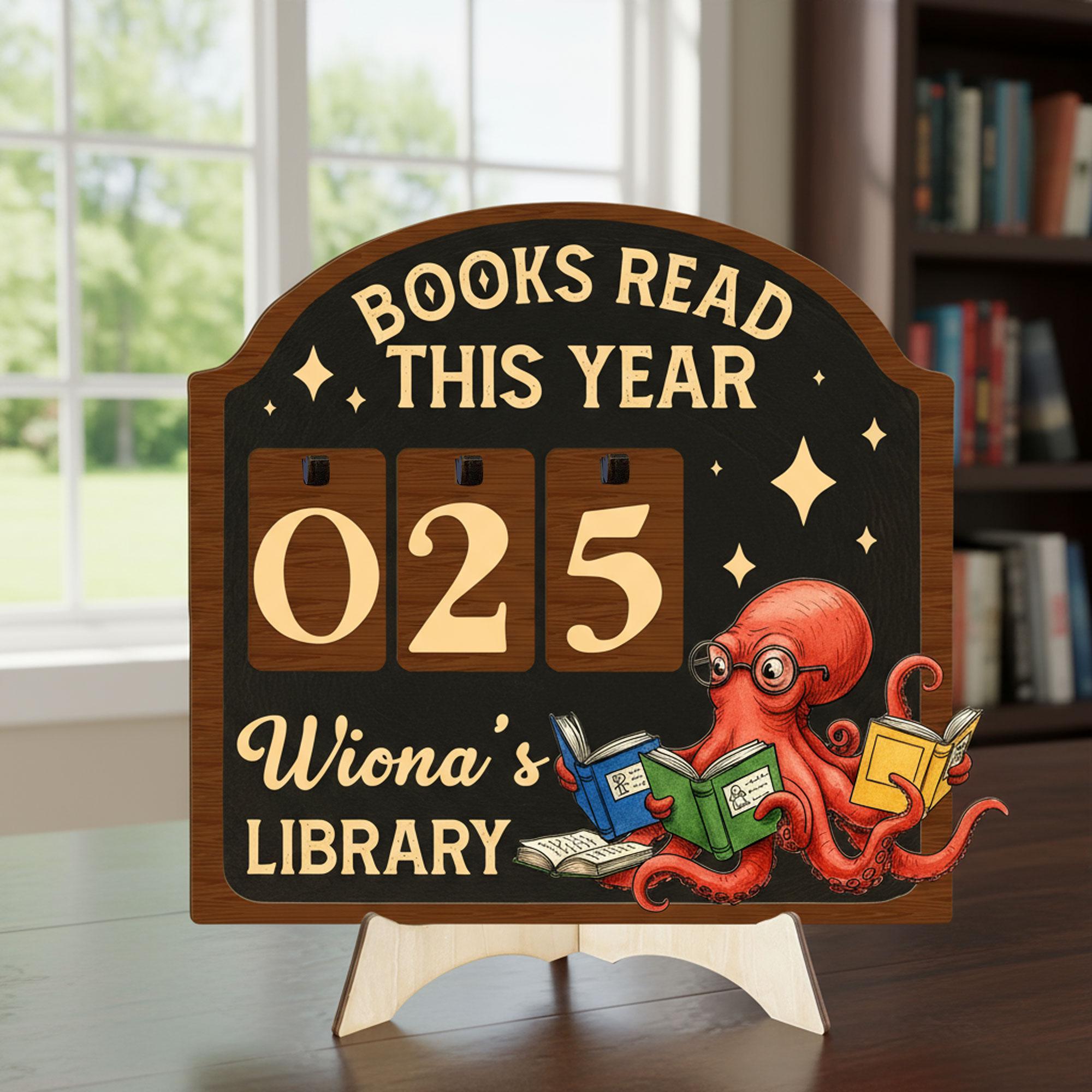 Personalized Reading Tracker: Octopus Books Read This Year Sign