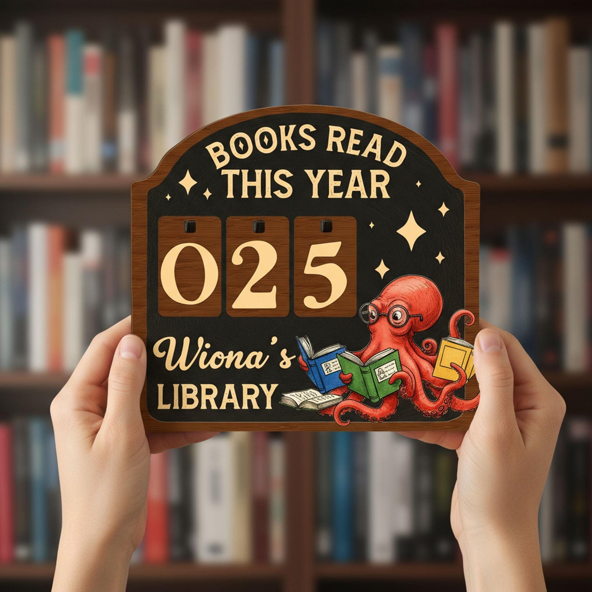 Personalized Reading Tracker: Octopus Books Read This Year Sign