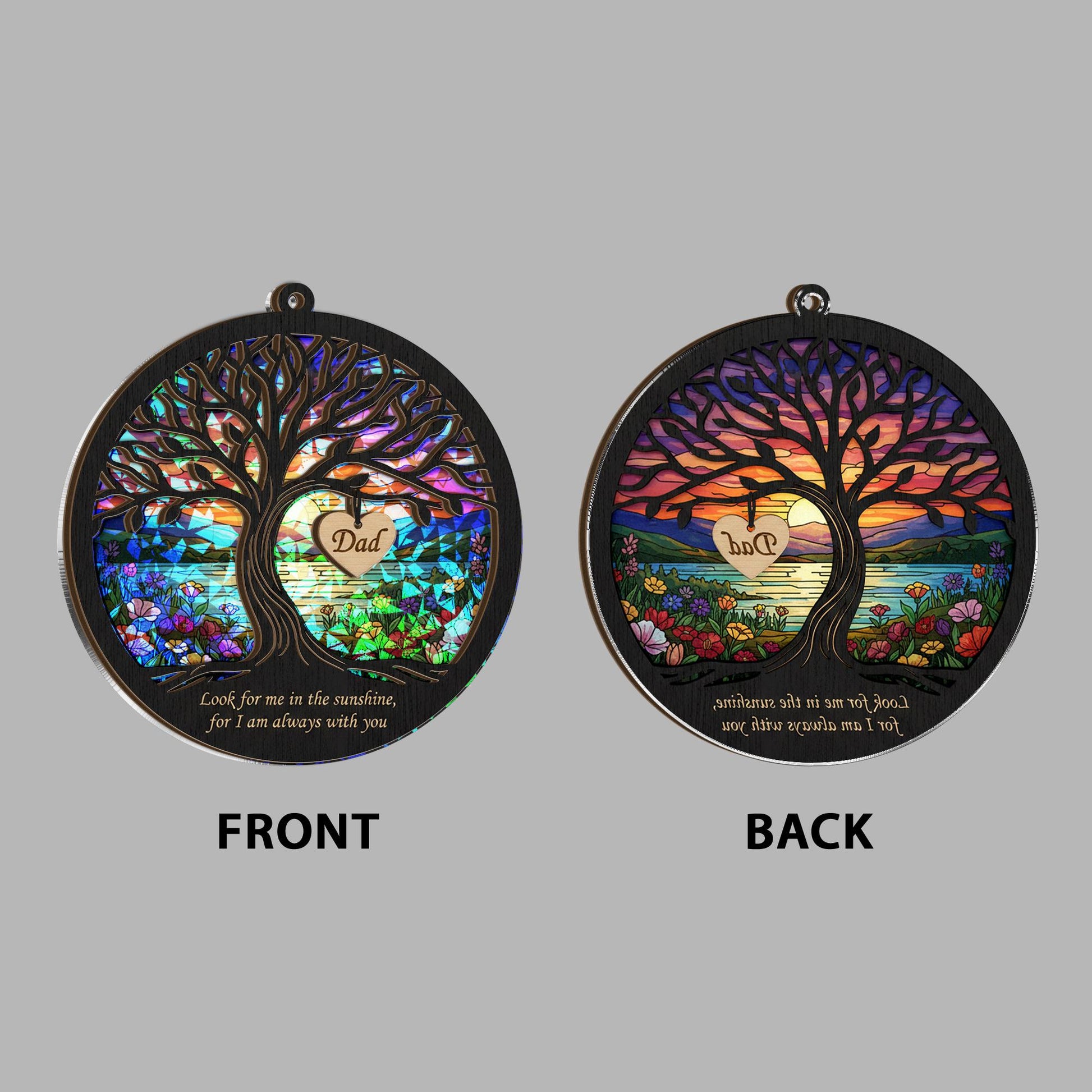 Custom Wood & Hologram Ornament: Memorial Tribute Keepsake