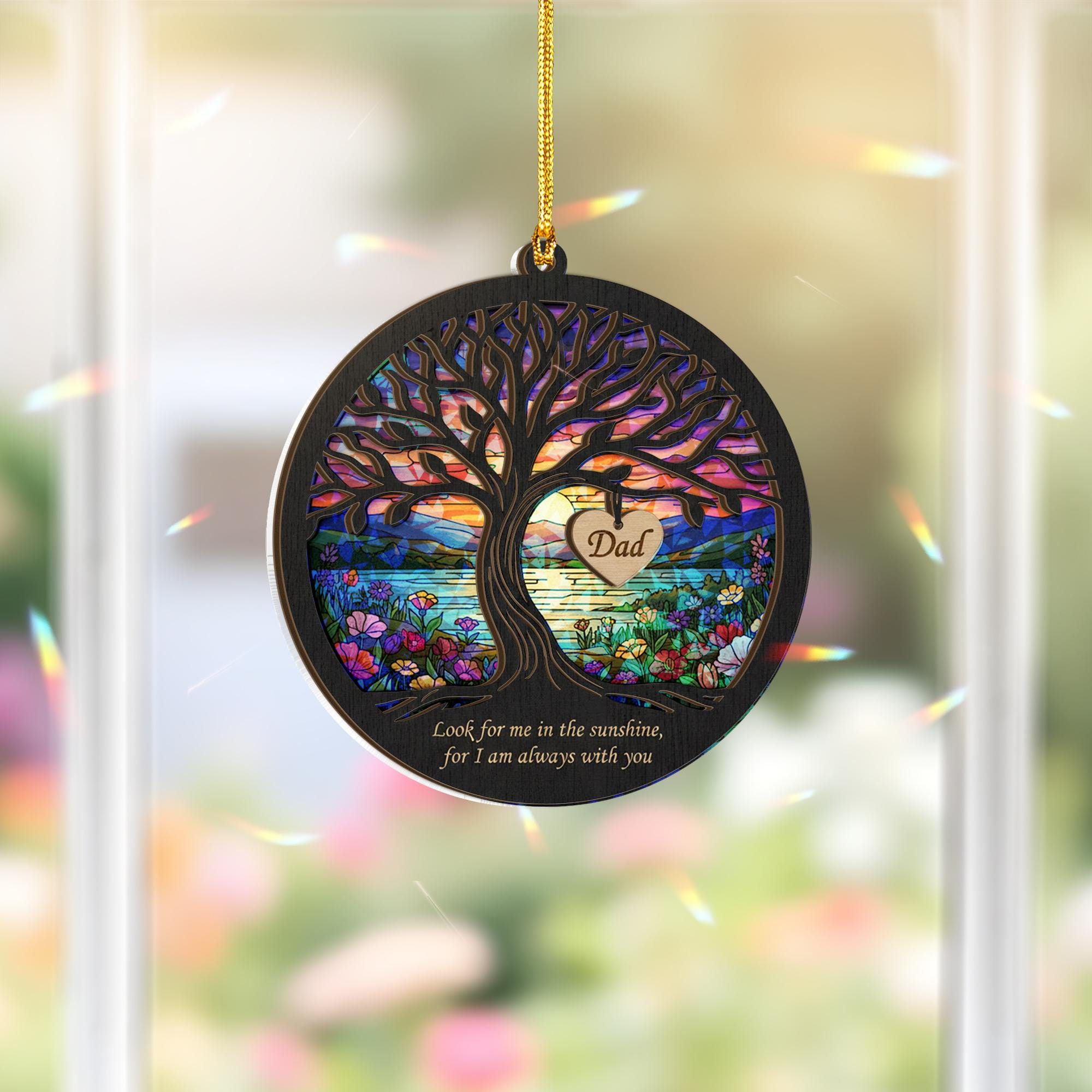 Custom Wood & Hologram Ornament: Memorial Tribute Keepsake