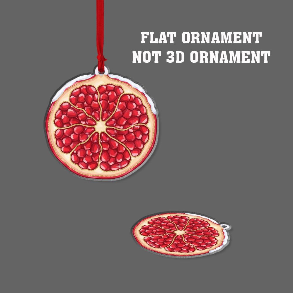 Pomegranate Slice Ornament – Holiday Tree Decoration with Red Fruit Design