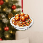 Spaghetti and Meatballs Ornament – Holiday Tree Decoration with Pasta Bowl Design