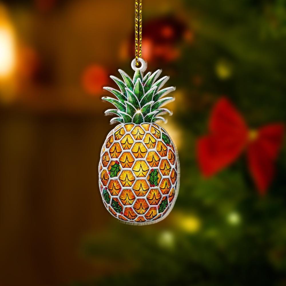 Pineapple Ornament – Holiday Tree Decoration with Tropical Fruit Design