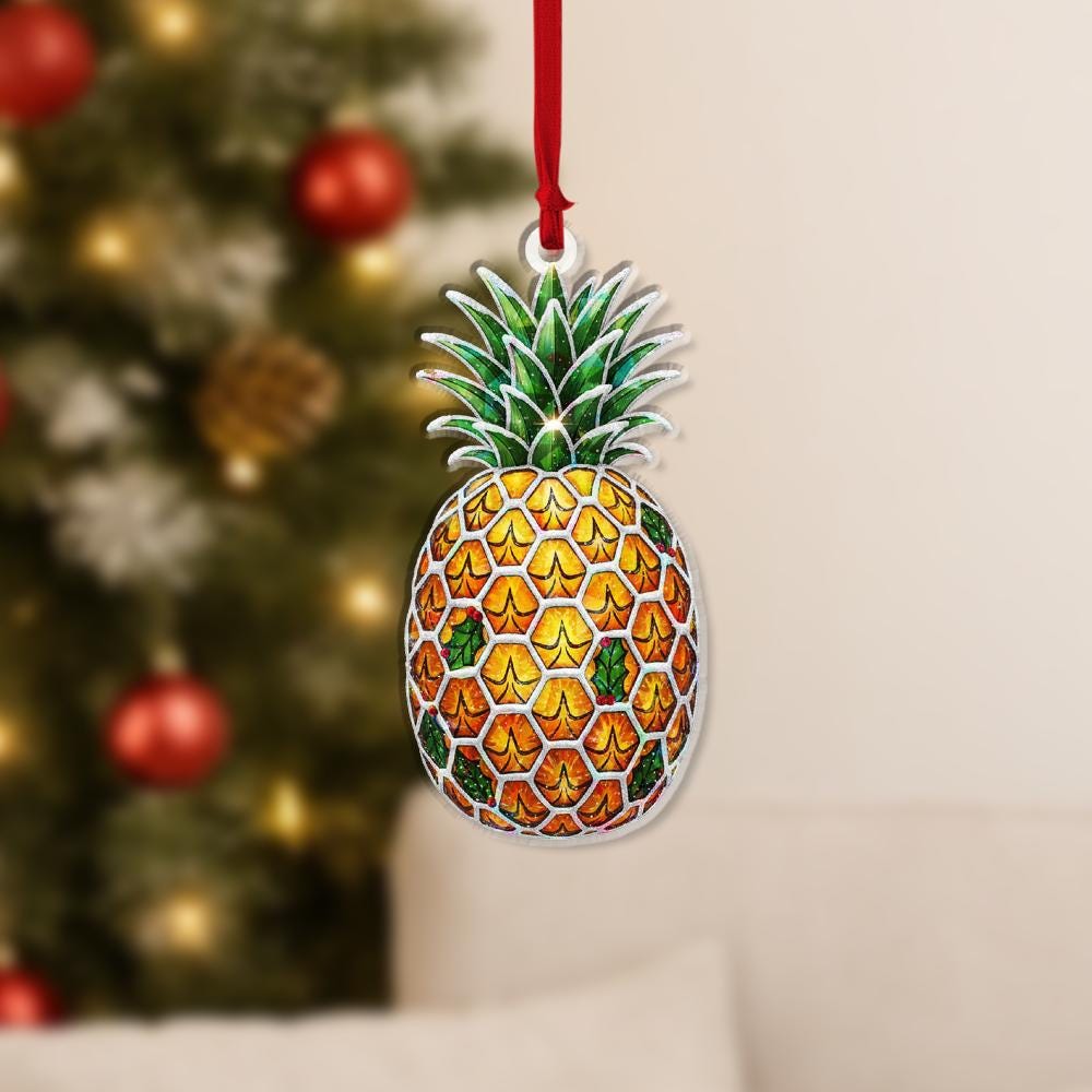 Pineapple Ornament – Holiday Tree Decoration with Tropical Fruit Design