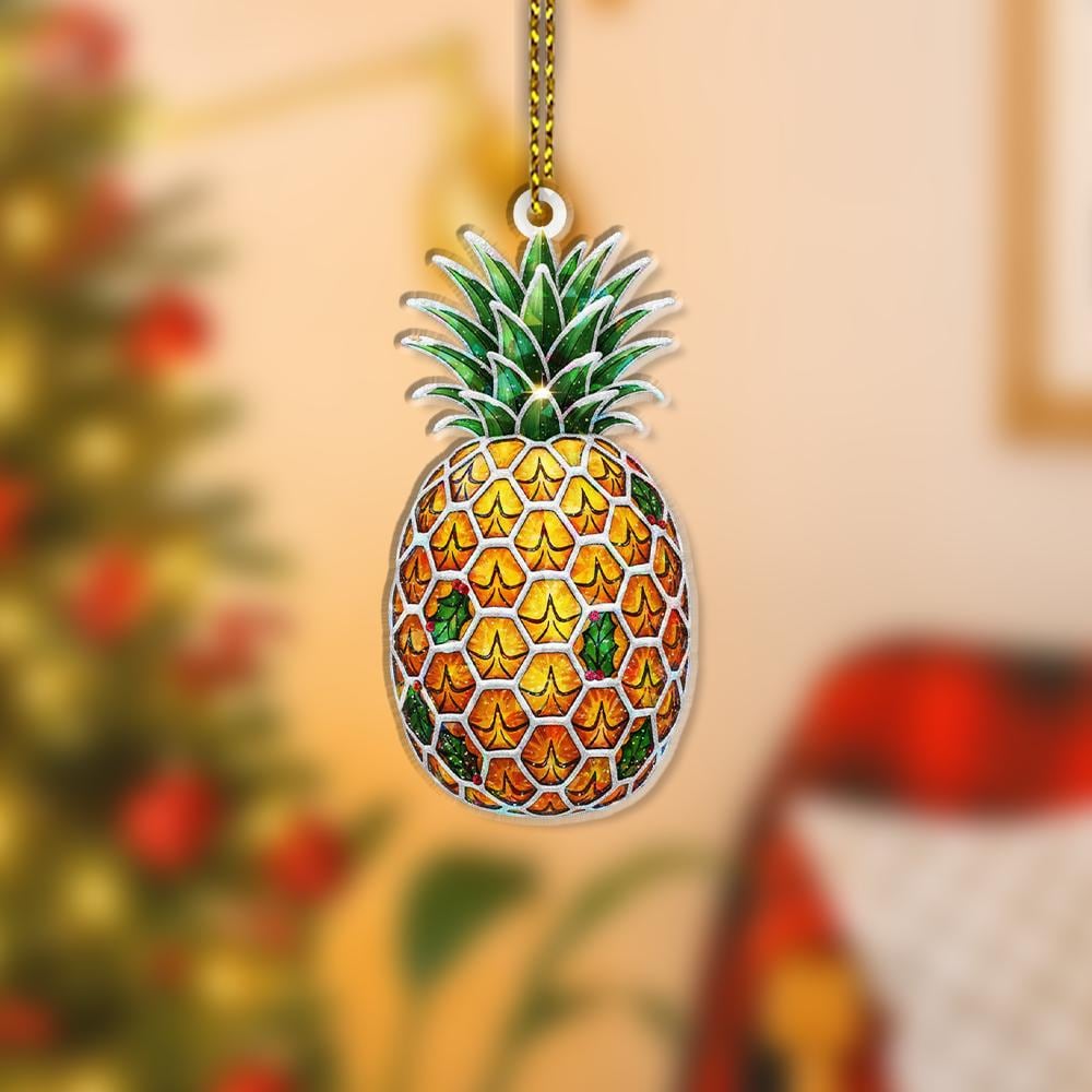Pineapple Ornament – Holiday Tree Decoration with Tropical Fruit Design