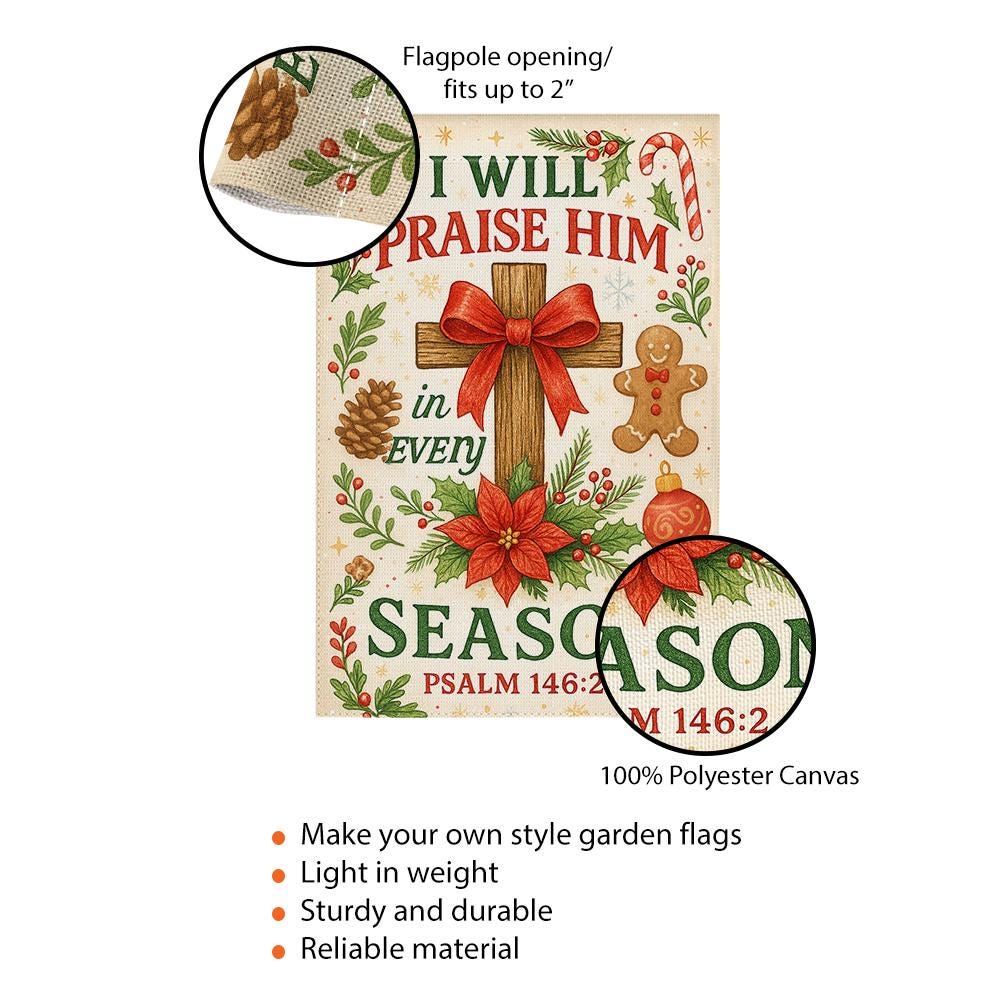 Christian Garden Flag – Outdoor Seasonal Yard Decoration with Cross and Bible Verse Design