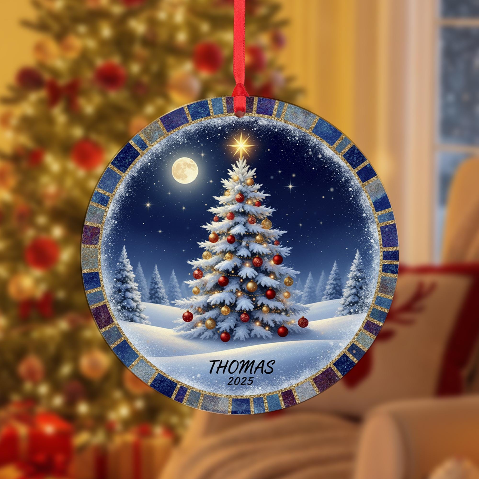 Personalized Christmas Tree Ornament 2025: Custom Name Holiday Decoration