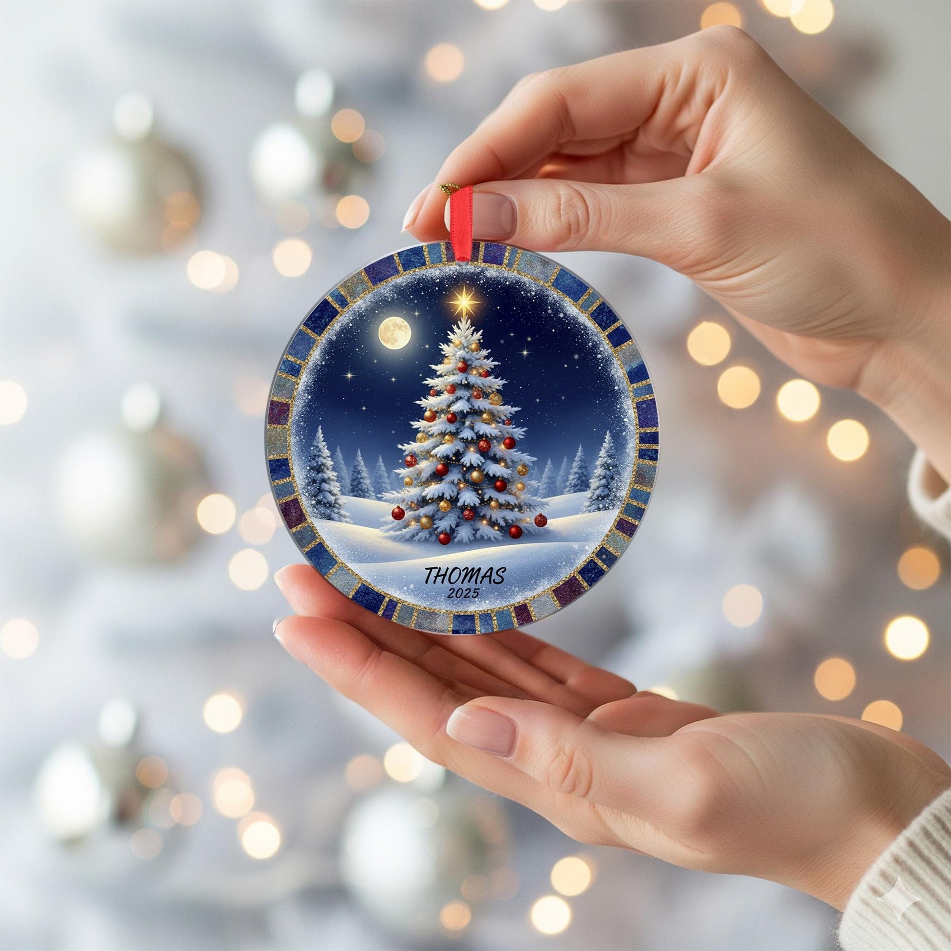 Personalized Christmas Tree Ornament 2025: Custom Name Holiday Decoration