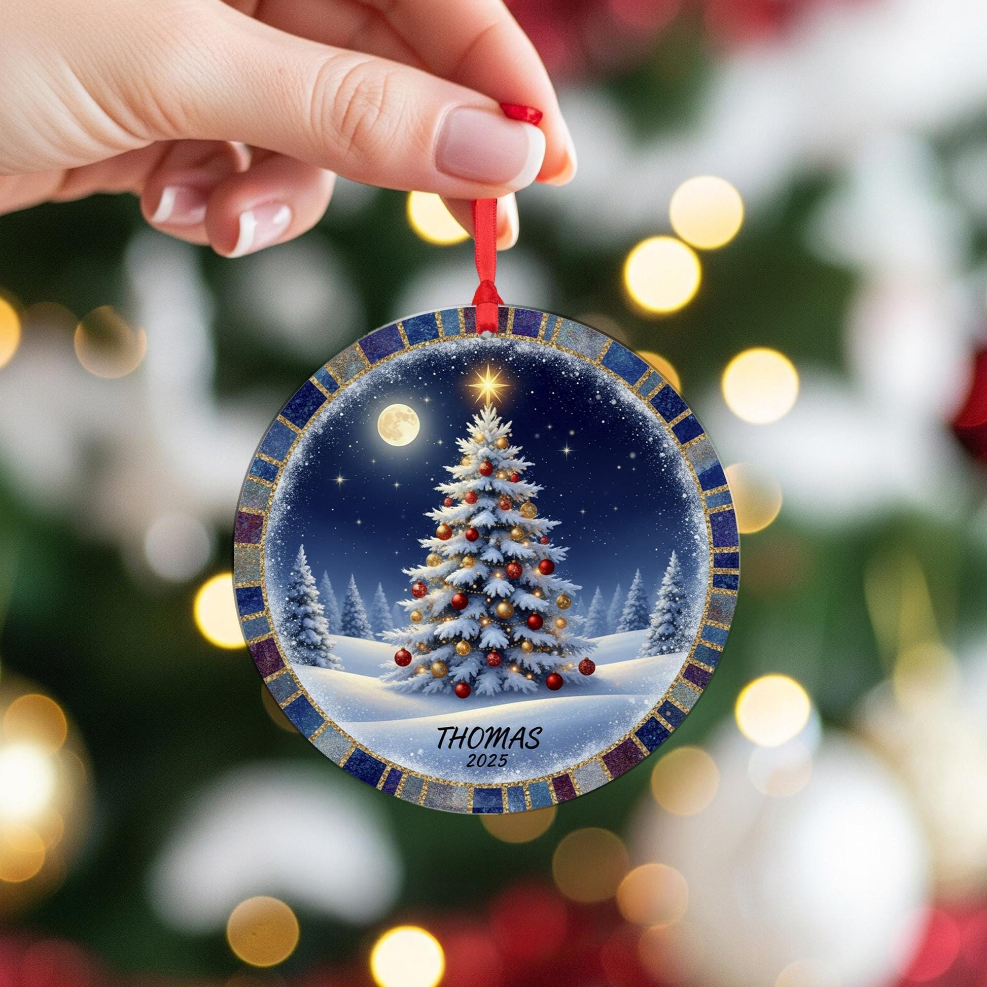 Personalized Christmas Tree Ornament 2025: Custom Name Holiday Decoration