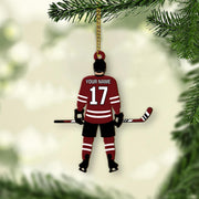 Personalized Hockey Player Ornament – Custom Christmas Tree Decoration for Athletes