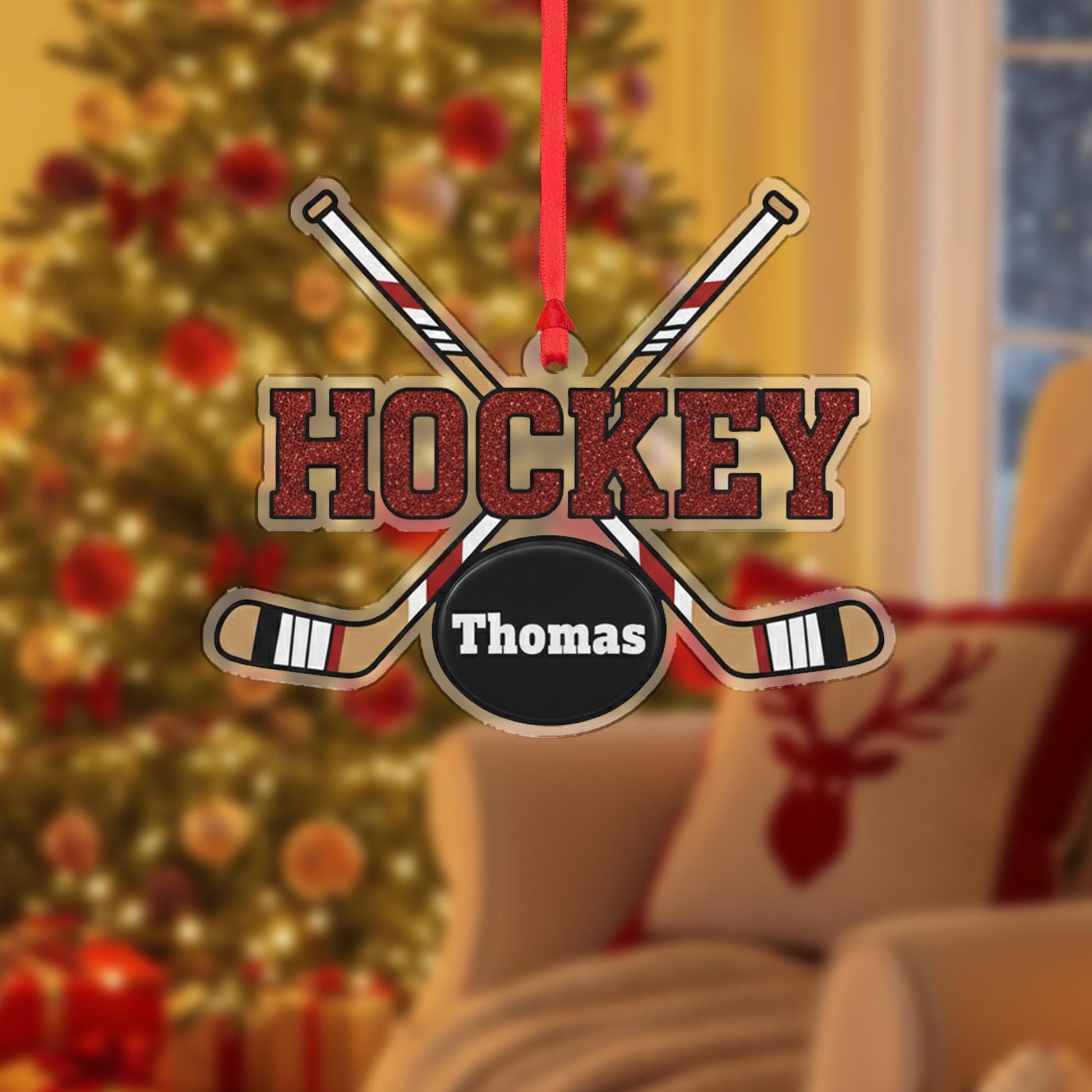 Custom Hockey Puck Ornament – Personalized Christmas Gift for Sports Fans