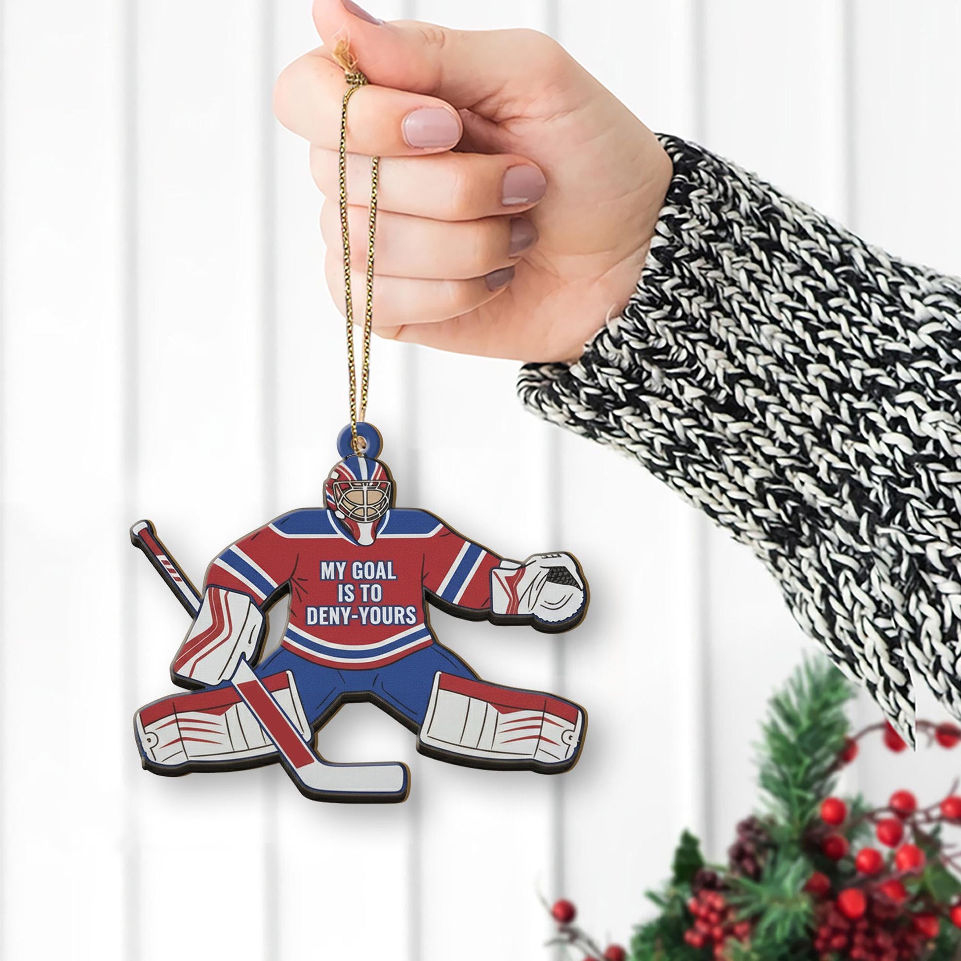 Custom Hockey Goalie Ornament – Personalized Gift for Sports Players
