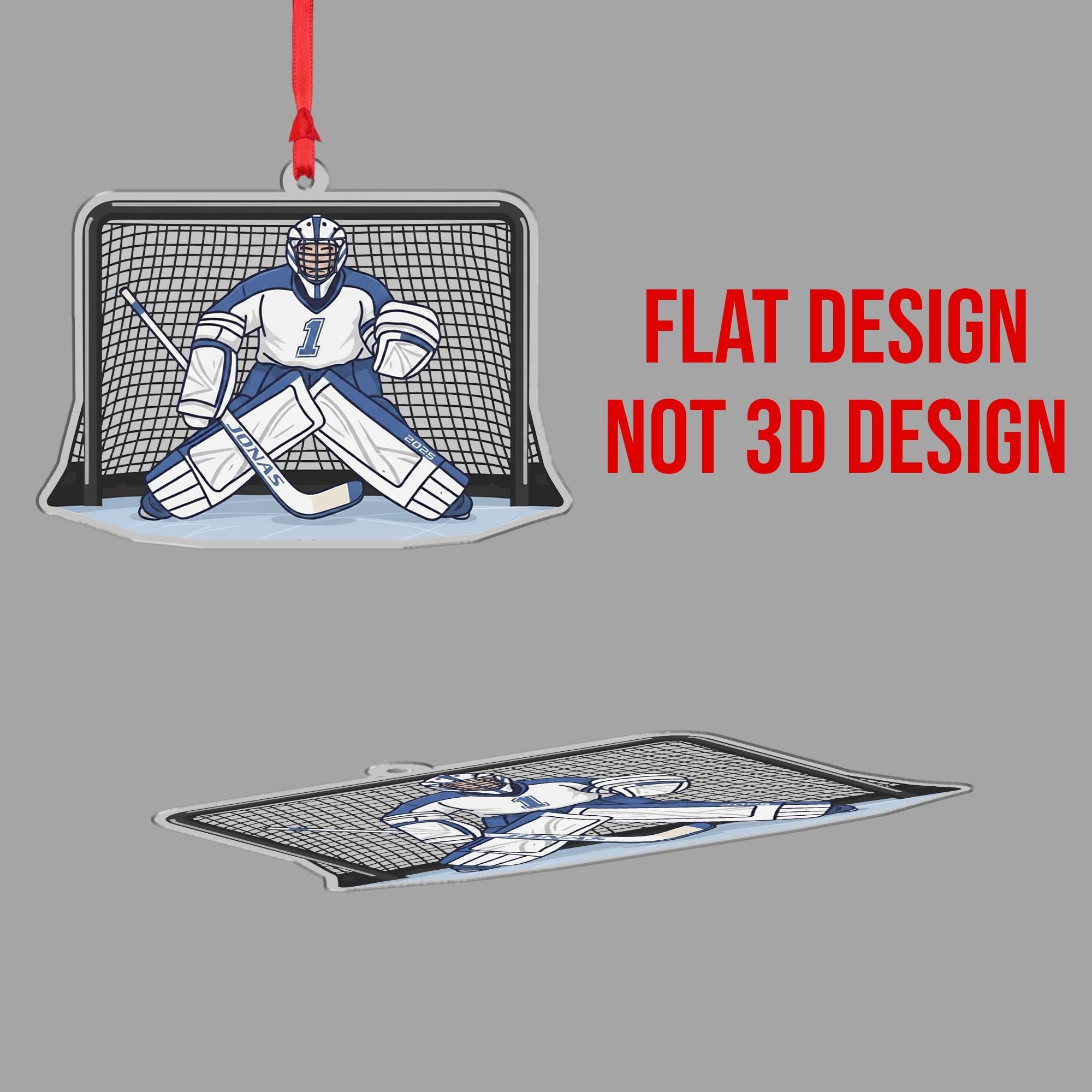 Custom Hockey Goalie Ornament – Christmas Tree Decoration, Sports Team Gift