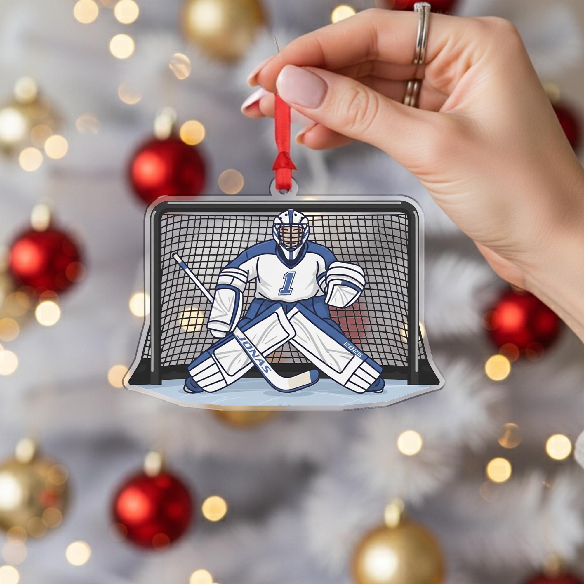 Custom Hockey Goalie Ornament – Christmas Tree Decoration, Sports Team Gift
