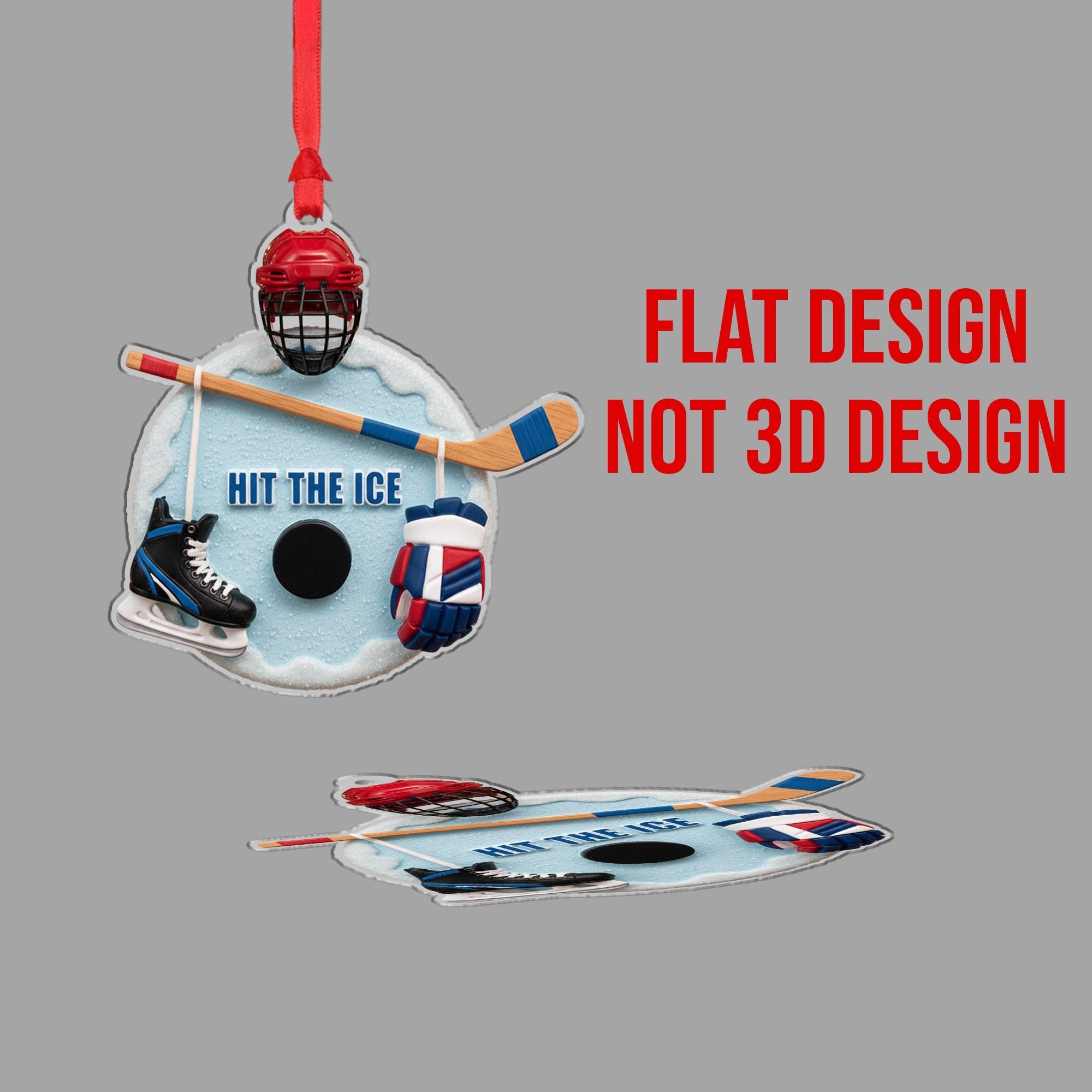 Hit the Ice Hockey Ornament – Christmas Gift for Players & Sports Players