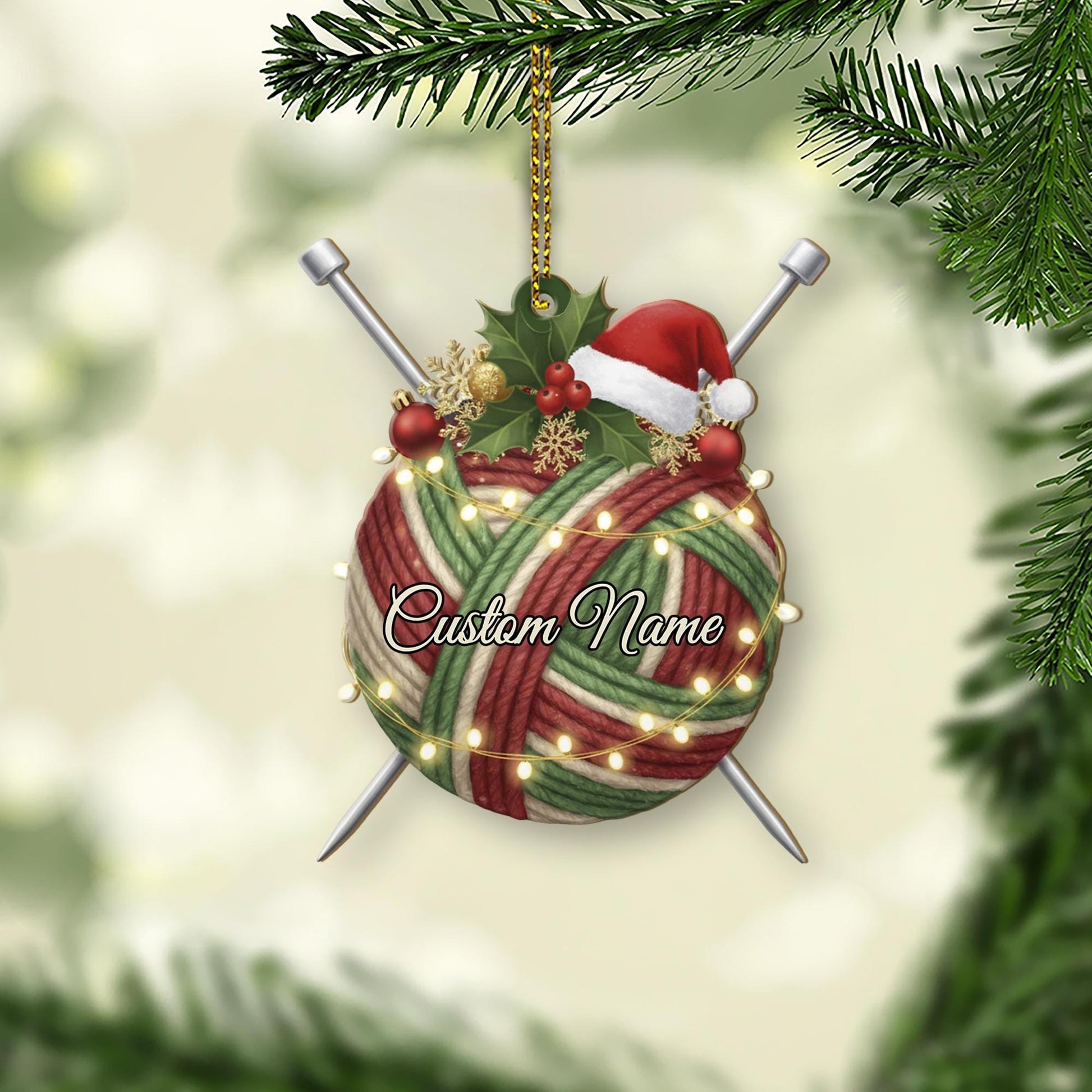 Knitting Lover Ornament – Personalized Yarn Christmas Tree Decor