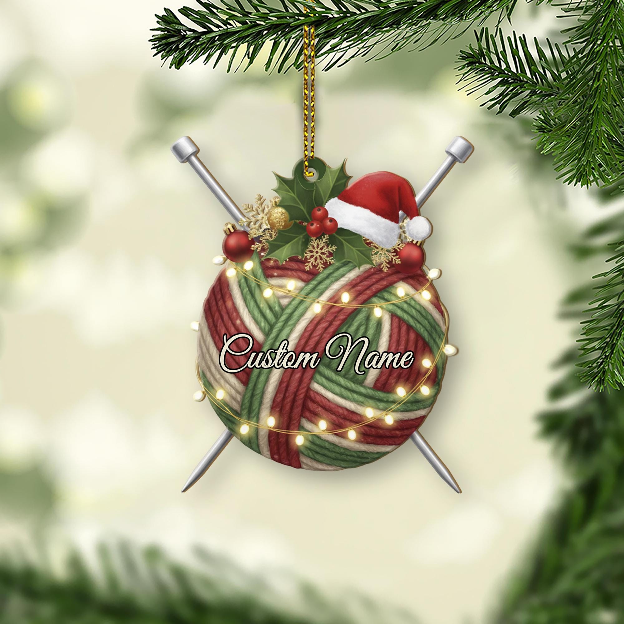 Knitting Lover Ornament – Personalized Yarn Christmas Tree Decor
