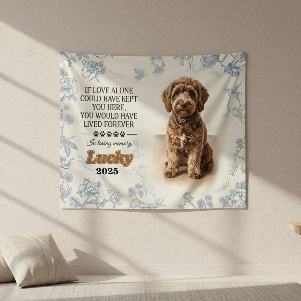 Personalized Pet Memorial Flag: Custom Dog Photo Banner, Garden and Cemetery Decor, Remembrance Quote