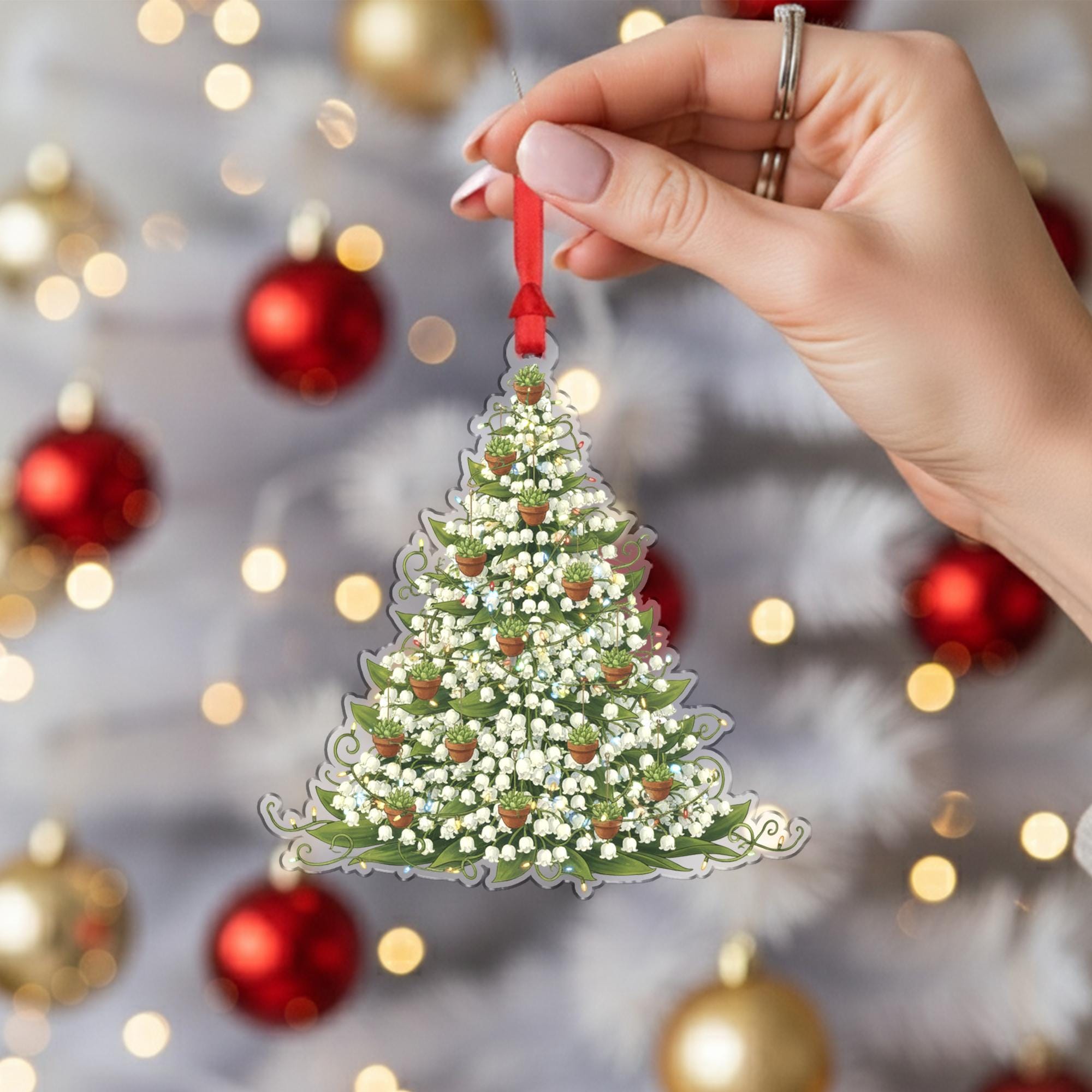Lily of the Valley Christmas Tree Ornament: Floral Holiday Decoration