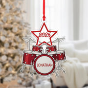 Personalized Drum Set Ornament - Custom Band Musician Drummer Christmas Gift
