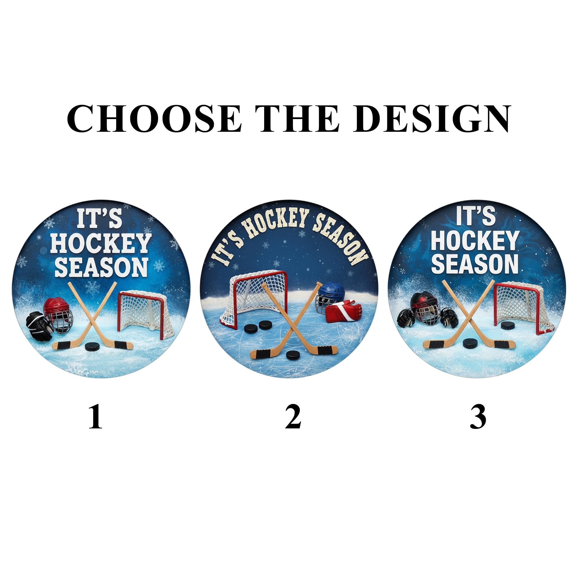Hockey Season Door Sign - Wooden Winter Sports Home Decor Wall Hanger