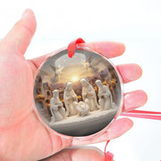 Glass Nativity Ornament • Round Glass Keepsake • Christmas Tree Decoration