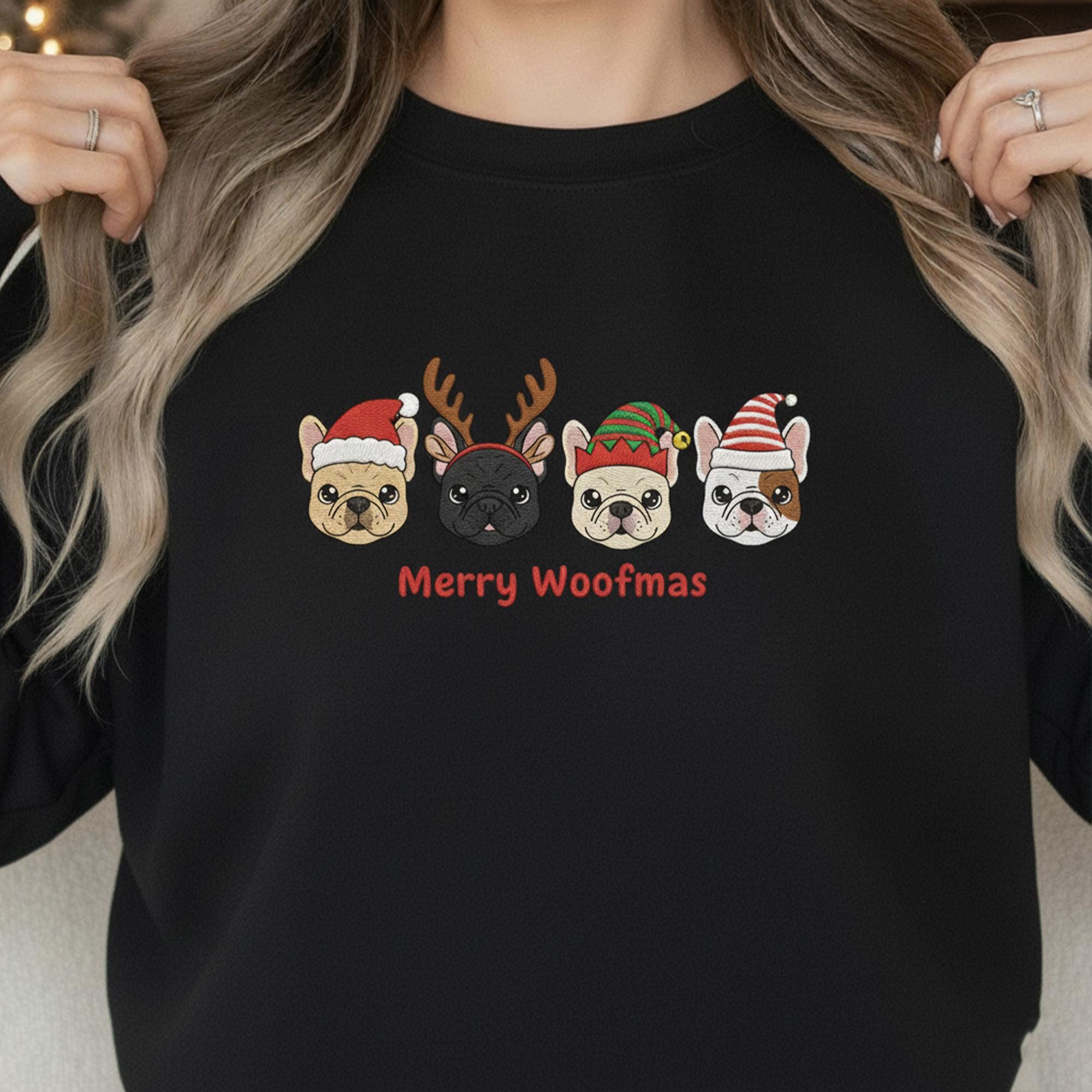 Merry Woofmas French Bulldog Sweatshirt: Festive Holiday Pullover