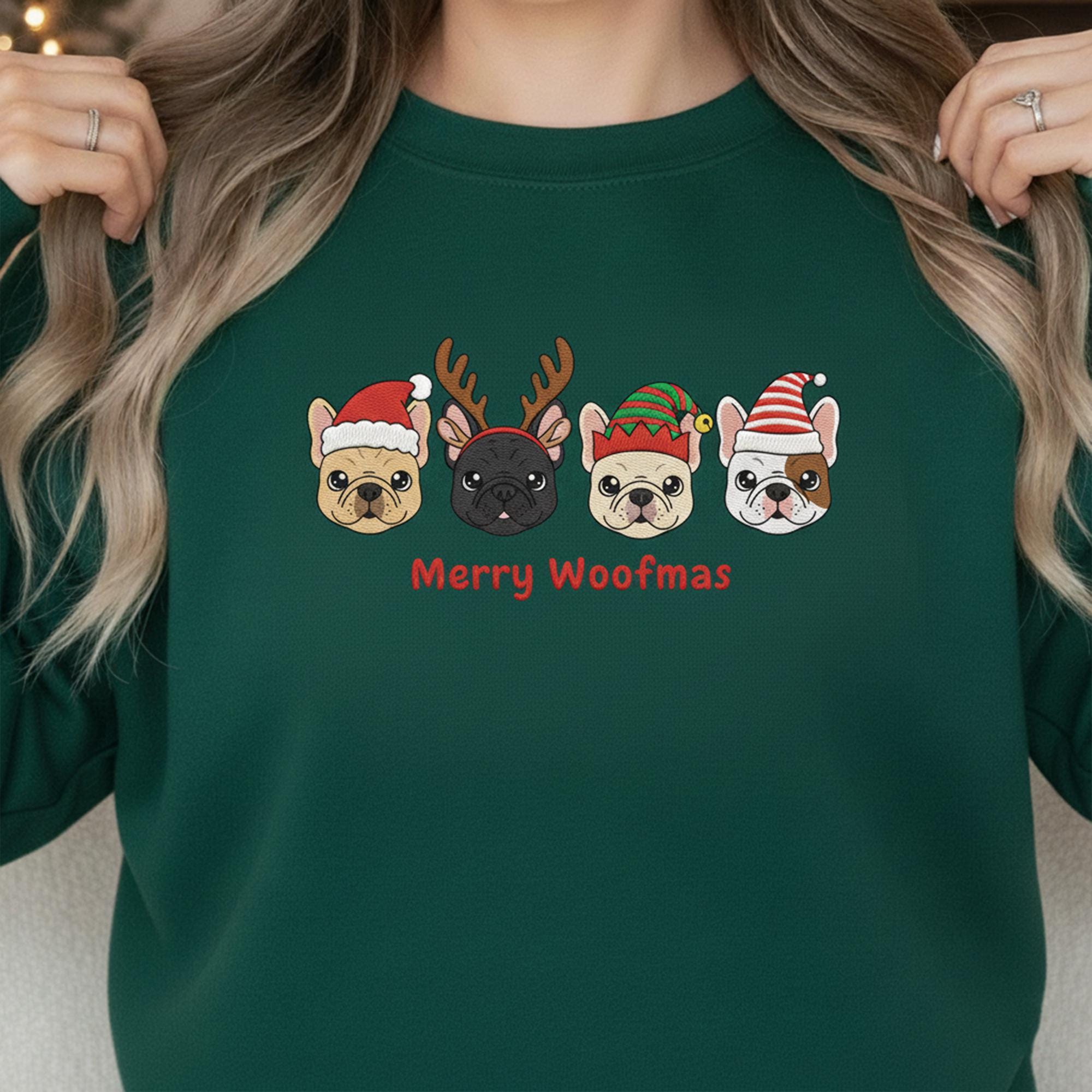 Merry Woofmas French Bulldog Sweatshirt: Festive Holiday Pullover