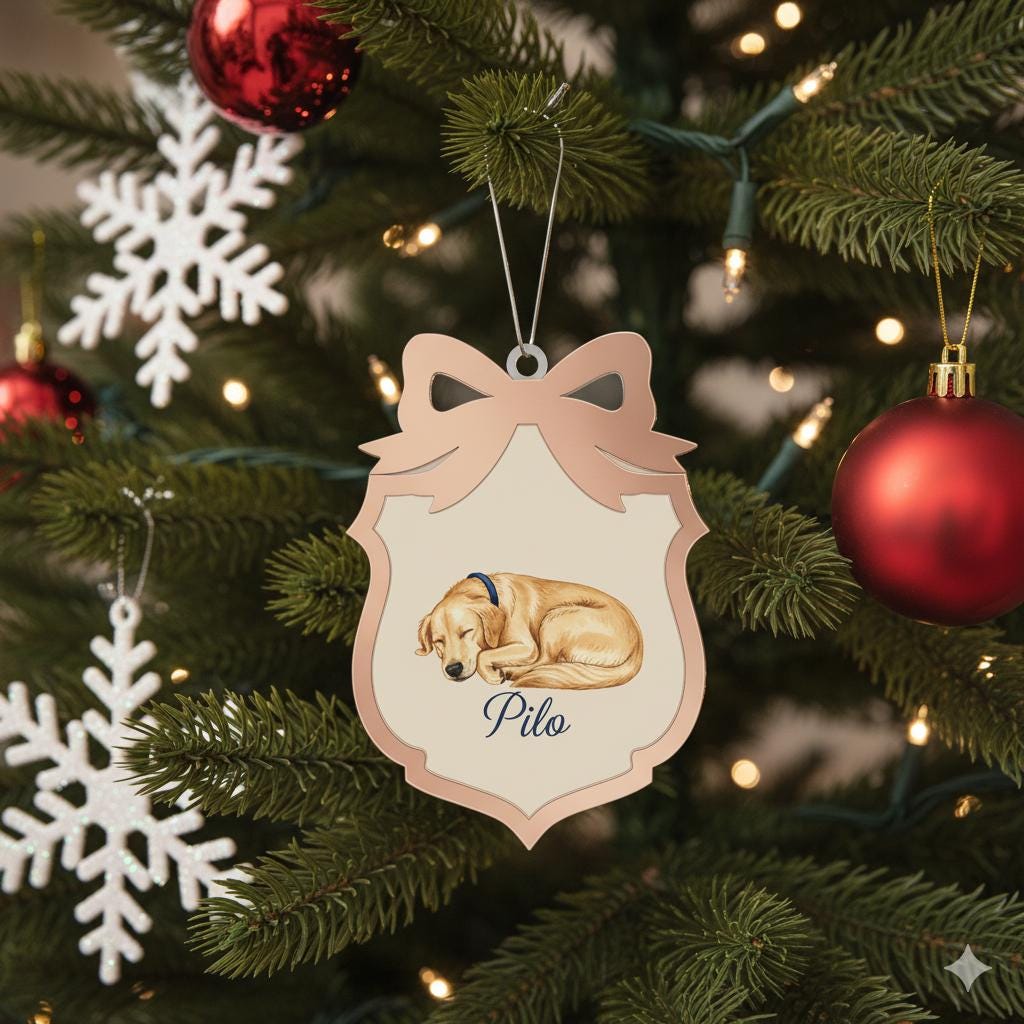 Pet Memorial Ornament – Custom Dog Name Christmas Tree Keepsake