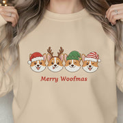 Embroidered Corgi Christmas Sweatshirt: Merry Woofmas Festive Pullover