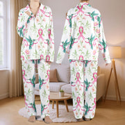 Hummingbird & Pink Ribbon: Breast Cancer Awareness Satin Pajama Set