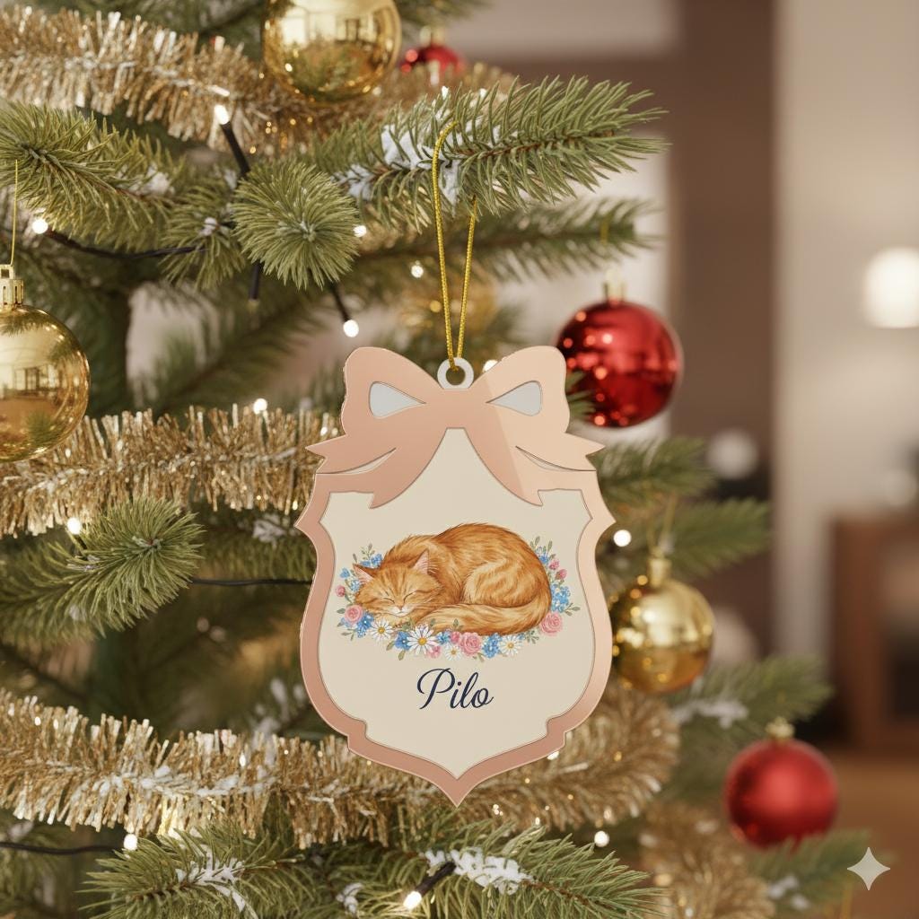 Personalized Cat Ornament – Custom Pet Memorial Christmas Tree Gift