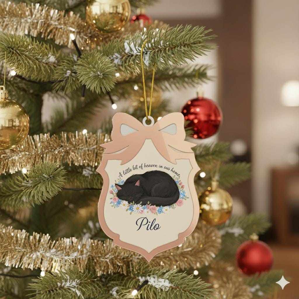 Personalized Cat Ornament – Custom Pet Memorial Christmas Tree Gift