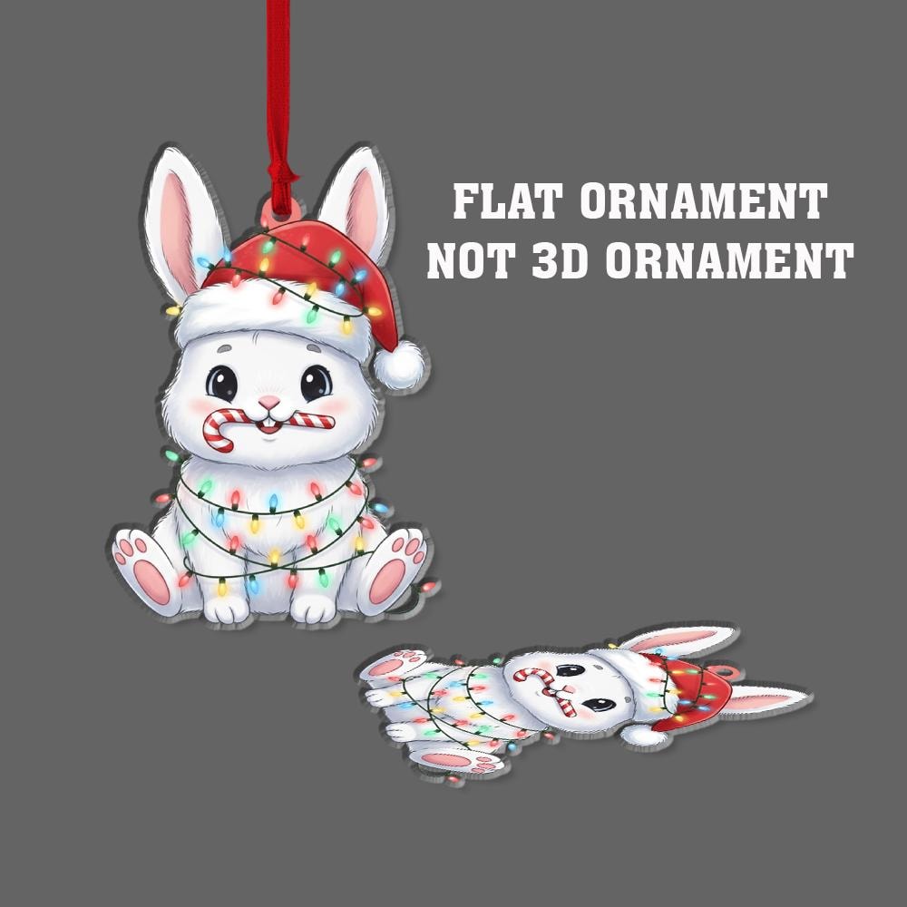 Christmas Bunny Ornament – Cute Rabbit Holiday Tree Decoration for Pet Lovers