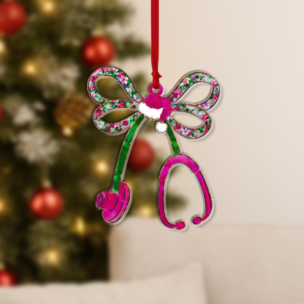Stethoscope Christmas Ornament – Medical Holiday Tree Decoration for Nurses & Doctors