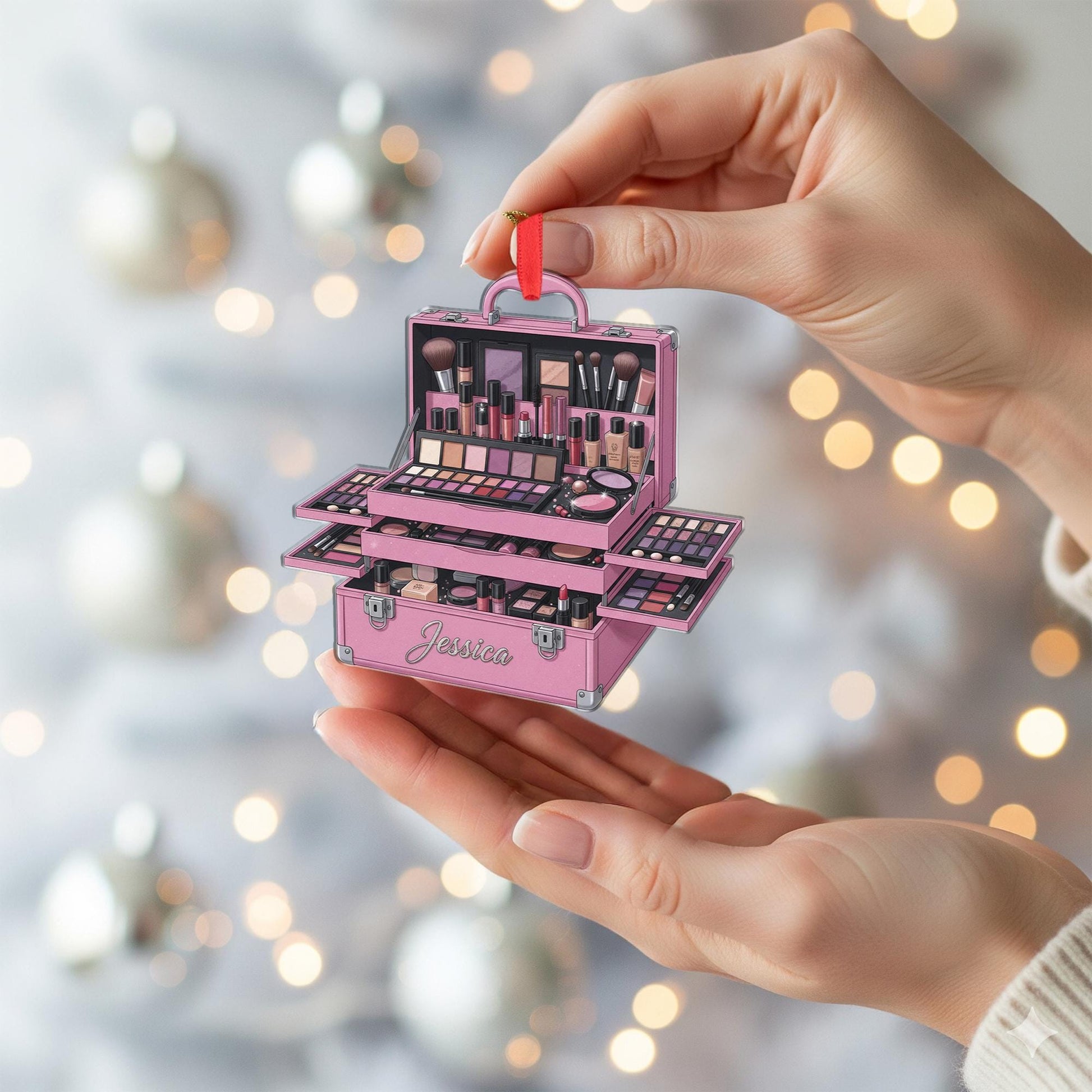 Personalized Makeup Ornament – Cosmetic Case Christmas Decoration